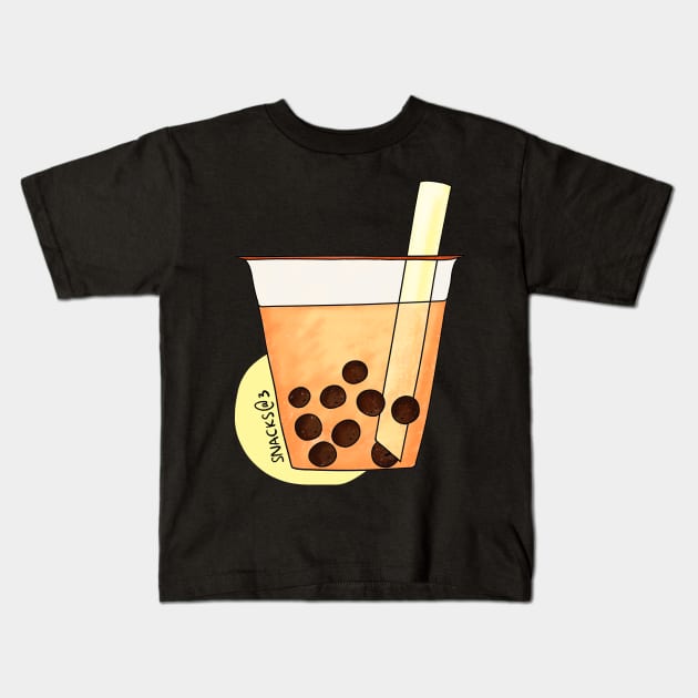 Boba Milk Tea Drink Kids T-Shirt by Snacks At 3